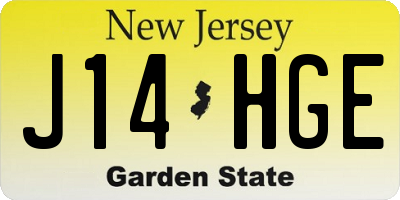 NJ license plate J14HGE