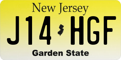 NJ license plate J14HGF