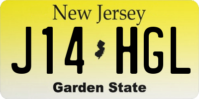 NJ license plate J14HGL