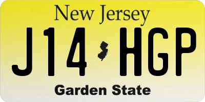 NJ license plate J14HGP