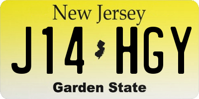 NJ license plate J14HGY