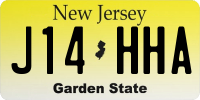 NJ license plate J14HHA