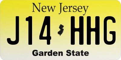 NJ license plate J14HHG