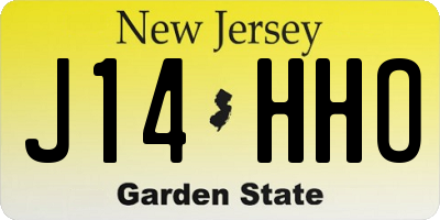 NJ license plate J14HHO