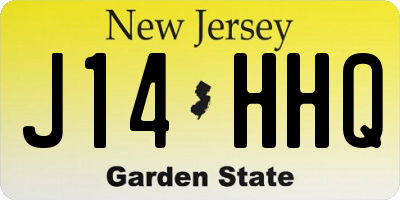 NJ license plate J14HHQ