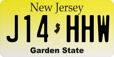 NJ license plate J14HHW