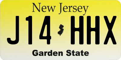 NJ license plate J14HHX