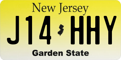NJ license plate J14HHY