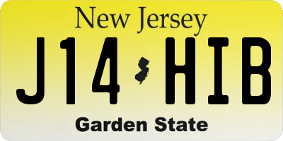 NJ license plate J14HIB