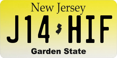 NJ license plate J14HIF