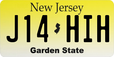 NJ license plate J14HIH