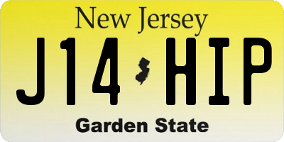 NJ license plate J14HIP