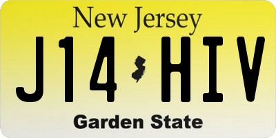 NJ license plate J14HIV