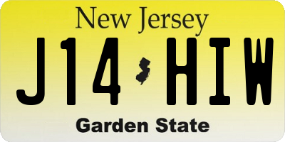 NJ license plate J14HIW