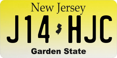 NJ license plate J14HJC