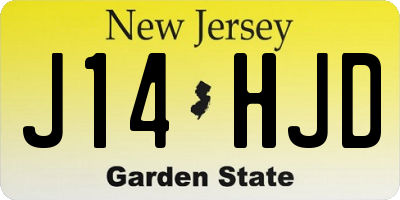 NJ license plate J14HJD