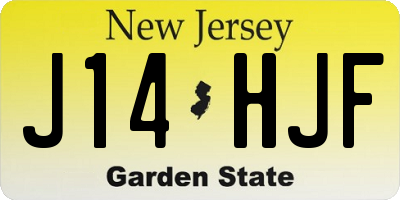 NJ license plate J14HJF
