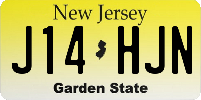 NJ license plate J14HJN