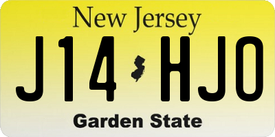 NJ license plate J14HJO