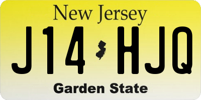 NJ license plate J14HJQ