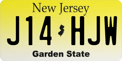 NJ license plate J14HJW
