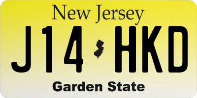 NJ license plate J14HKD
