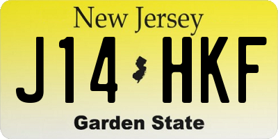 NJ license plate J14HKF