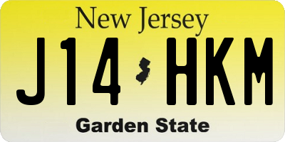 NJ license plate J14HKM