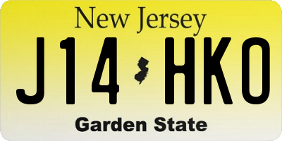 NJ license plate J14HKO