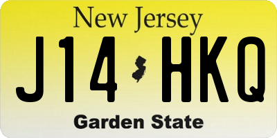 NJ license plate J14HKQ