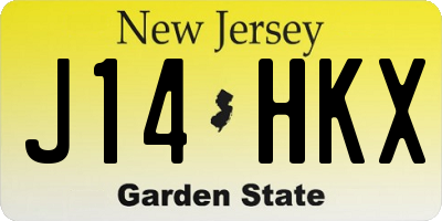 NJ license plate J14HKX