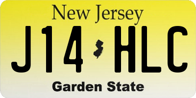 NJ license plate J14HLC