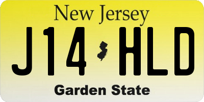 NJ license plate J14HLD
