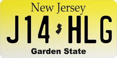 NJ license plate J14HLG
