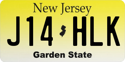 NJ license plate J14HLK