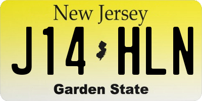 NJ license plate J14HLN