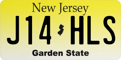 NJ license plate J14HLS