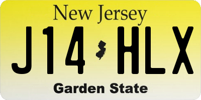 NJ license plate J14HLX
