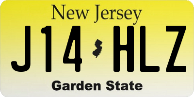 NJ license plate J14HLZ