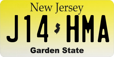 NJ license plate J14HMA