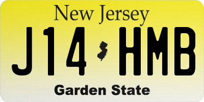 NJ license plate J14HMB