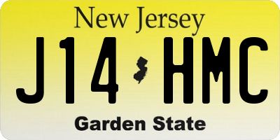 NJ license plate J14HMC