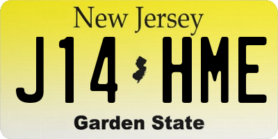NJ license plate J14HME