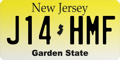NJ license plate J14HMF