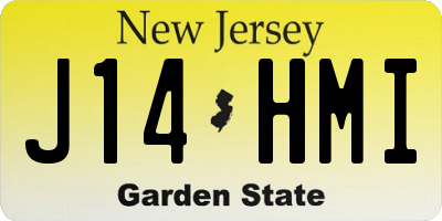NJ license plate J14HMI