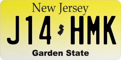 NJ license plate J14HMK