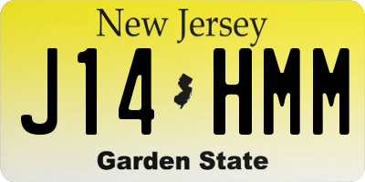NJ license plate J14HMM