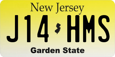 NJ license plate J14HMS