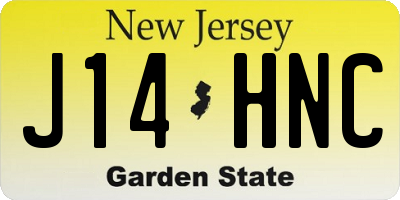 NJ license plate J14HNC