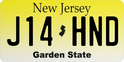 NJ license plate J14HND